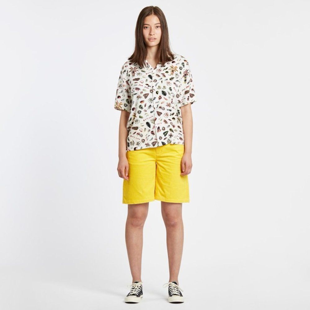 Converse Star MadeMe Logo Yellow Corduroy Shorts
